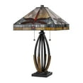 thumbnail image 3 of 60W X 2 Tiffany Table Lamp With Pull Chain Switch And Metal And Resin Lamp Body, 3 of 5