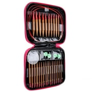 Encounter,Interchangeable Carbonized Bamboo Needles Set Aluminum Circular Knitting Needles Ring Set