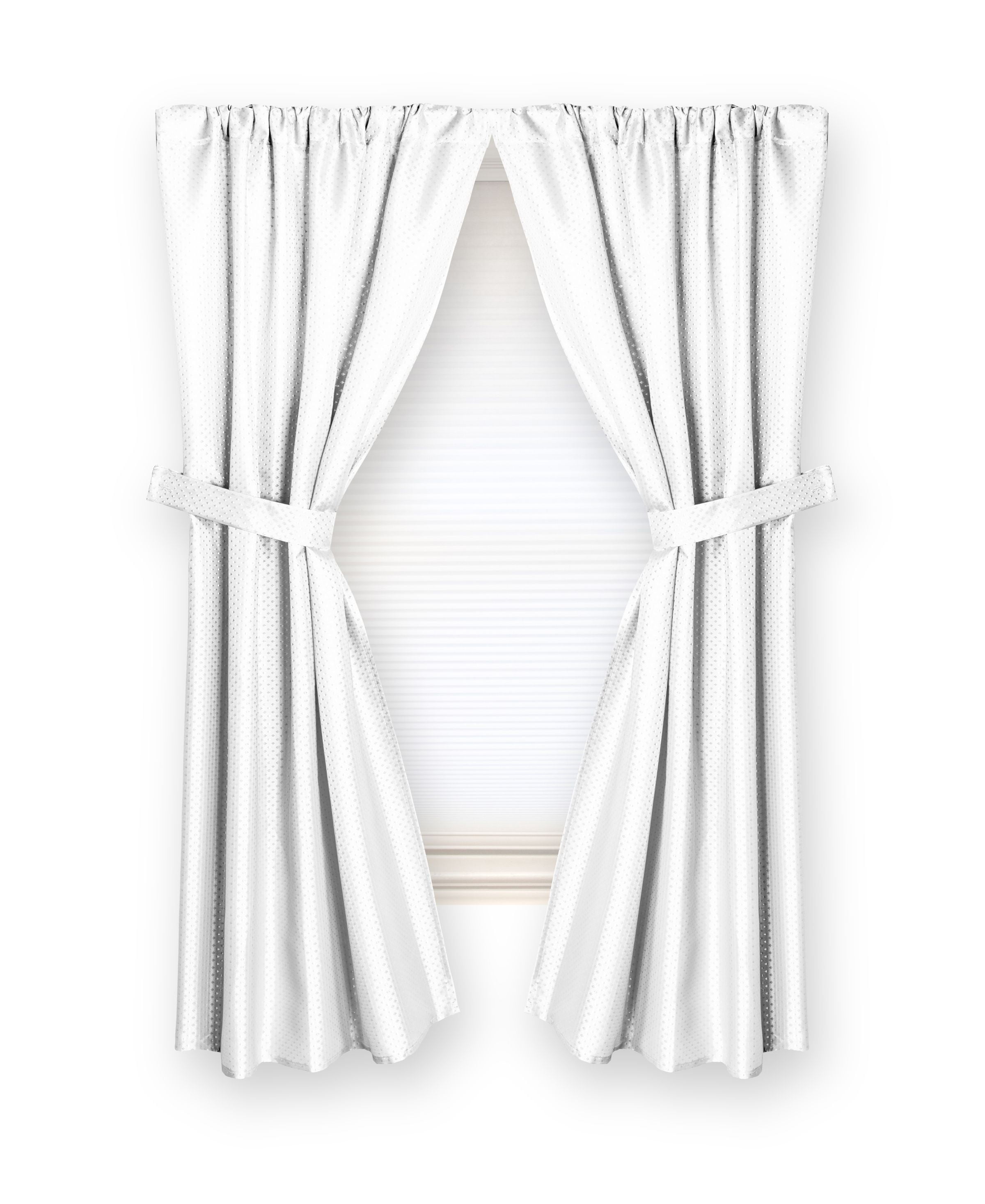 BetterBath Diamond Piqued Fabric Window Curtain (34" x 54") - Grey