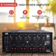 thumbnail image 2 of PYLE PT8000CH - 8-Channel Home Theater Amplifier [Multi-Zone Audio Source Control] Rack Mount Amp, 8000 Watt, 2 of 8
