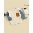 thumbnail image 3 of CIYCuIT Toddler Baby Girls Boys Loose Sweatshirt Contrast Color Long Sleeve Pocket Pullover Tops Infant Casual Hoodies Daily Clothes 3M 6M 12M 18M 24M 3T, 3 of 7