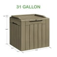 thumbnail image 2 of Homall 31 Gallon Outdoor Deck Box In Resin with Seat, Light Coffee, 2 of 7