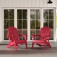 thumbnail image 3 of Pipopa Folding Adirondack Chair Set of 2 with Cup Holder,HDPE All Weather Outdoor Fire Pit Chair for Patio,Poolside,Garden,Red, 3 of 8
