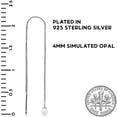 thumbnail image 4 of Humble Chic Created Opal Earrings for Women - 925 Sterling Silver Plated Chain Threaders, 4 of 9