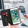 thumbnail image 4 of Dteck Wallet Phone Case for iPhone 8 Plus, iPhone 7 Plus RFID Blocking Credit Card Holder Kickstand Folio Flip Cover with Magnetic Closure, Black, 4 of 10