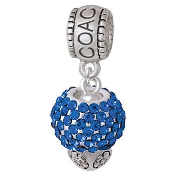 Blue Crystal Sparkle Spinner - Coach Charm Bead