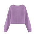 thumbnail image 2 of Xoenoiee Capybara Crown Bow Print Long Sleeve Shirt Crop Top Girls Graphic T-shirt Sweatshirt Pullover Top Casual Crewneck Tees Fall Clothes, 11-12 Years, 2 of 7