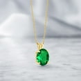 thumbnail image 4 of Gem Stone King 14K Yellow Gold Green Nano Emerald Pendant Necklace for Women (2.75 Cttw, Gemstone May Birthstone, Oval 11X9MM, With 18 inch Chain), 4 of 4
