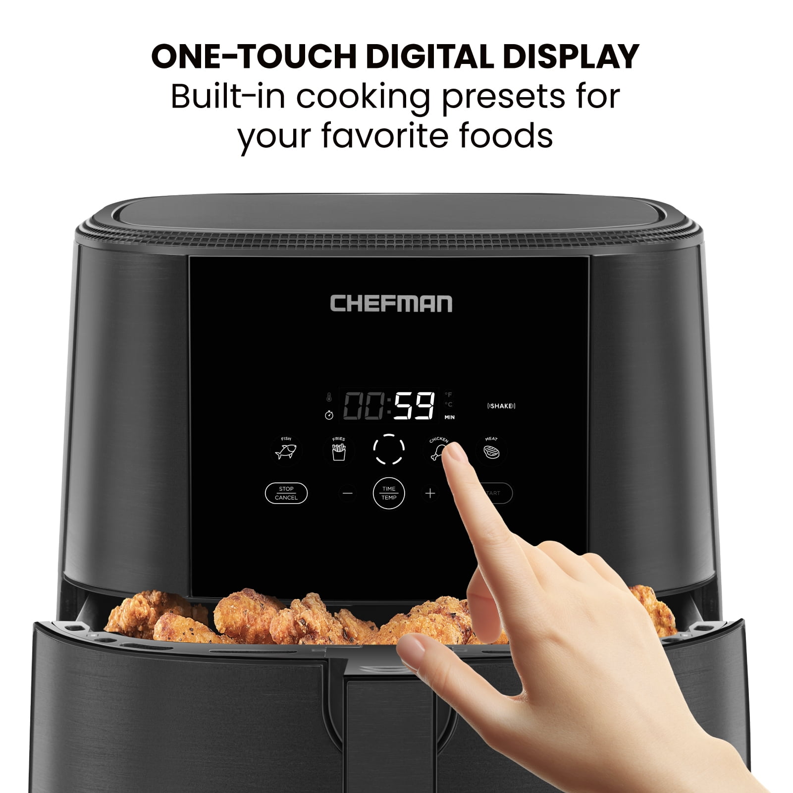 Chefman TurboFry® Touch Air Fryer, XL 5-Qt Family Size, One-Touch