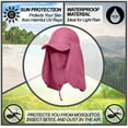 thumbnail image 4 of Sun Cap Fishing Hat Unisex Adult 360% UV UPF 50+ Solar Protection, Lightweight Outdoor Summer Wide Brim Visor with Detachable Neck Flap & Face Cover Mask, Quick Dry, Windproof, For Beach, Rose, 4 of 5