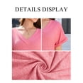 thumbnail image 5 of Fancyglim Dress for Women Summer V Neck Short Sleeve Casual T-shirt Mini Dresses Pink XL, 5 of 7