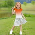 thumbnail image 6 of Piuwrlz Short T-Shirts Sleeve Kids Girls Round Neck Shirt Shirt Top Orange Size 8 Years, 6 of 8