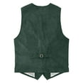thumbnail image 4 of uikmnh Vests for Men's Corduroy Vest Classic British Retro Style Smart Casual Outerwear for Everyday Business and Daily Wear Size:S, 4 of 8