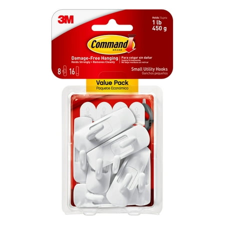 

Command Hooks Value Pack White Small 8 Wall Hooks