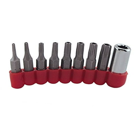 Tamper Resistant Star - 25006 Nine-Piece 1/4 Inch Tamper Resistant Star Bit Set, Made with S-2 steel for strength and durability By OEMTOOLS