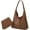 A Coffee, variant on Slouchy Hobo Bags for Women Tote Bag Retro PU Leather Crossbody Purse Soft Shoulder Purses 2pcs Work College Handbags