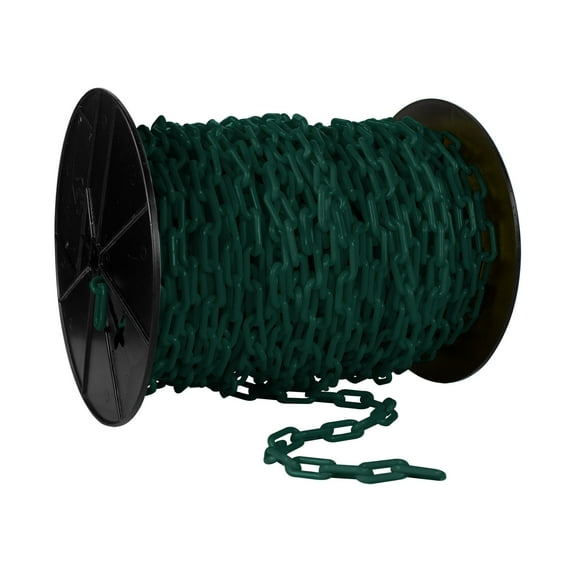 1.5 Inch x 200 Feet Evergreen Plastic Safety Chain Reel
