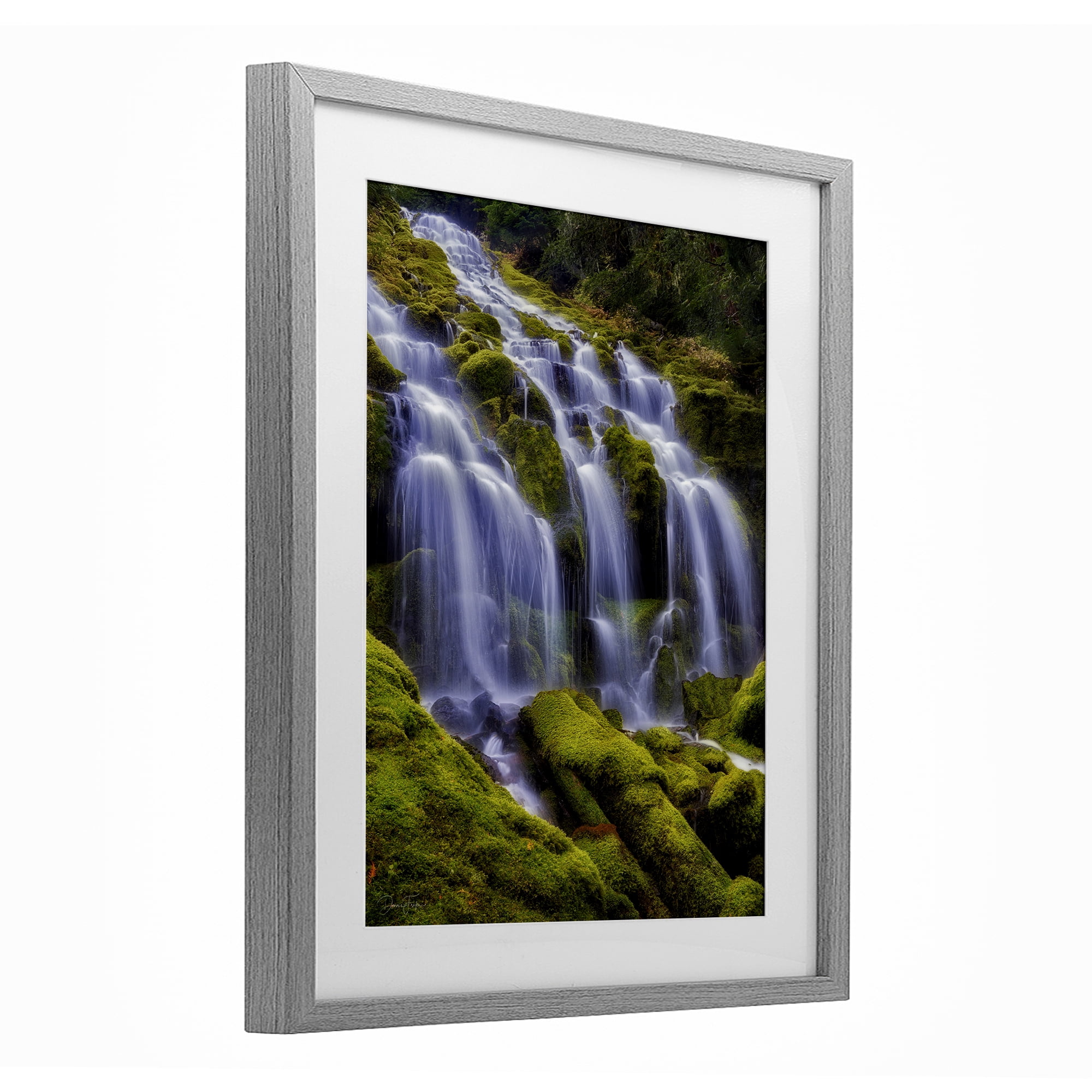 Stupell Industries Upper Proxy Falls Gray Framed Print Under Glass, design by Dennis Frates