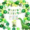 Dinosaur Birthday Party Decorations, Jungle Theme Party Supplies for Boy with Happy Birthday Banner, Dinosaur Cake Topper & Stickers