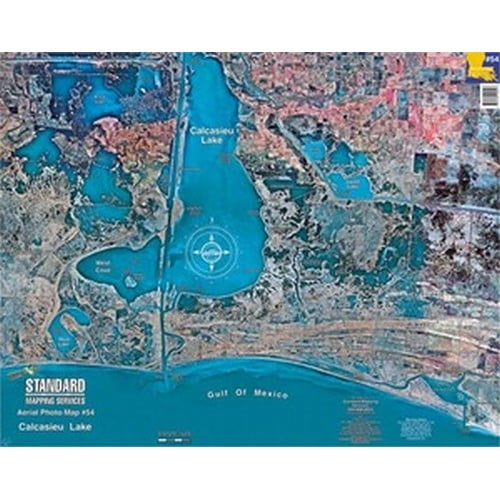 Calcasieu Lake Fishing Map Standard Map M054 Laminated Calcasieu Lake Fishing Map - Walmart.com