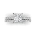 thumbnail image 2 of Clara Pucci 18K White Gold 2.63 Simulated Clear Diamond Engraveable Engagement Ring + Wedding Band Set, 2 of 7