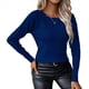 thumbnail image 1 of Suéteres de Cuello Redondo, Larga, Ligeros, Holgados y de Punto para Mujer, Estilo Informal, A , para Otoño Azul Oscuro S, 1 of 7