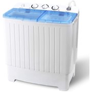 HomGarden Portable Washer Compact Mini Twin Tub Washing Machine w/Washer Spinner Cycle Spin Drye, Built-in Gravity Pump, 5.74 FT Power Cord (17.6 lbs Capacity)