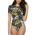 thumbnail image 2 of Goofa White Retro Off-Road Vehicle Printed Women Rash Guard Short Sleeve,Tummy control Swimsuit Surfing Swimsuit Bathing Suit One Piece Swimsuit UPF 50-XX-Large, 2 of 9