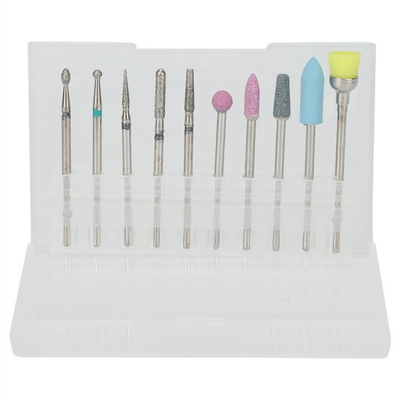 Cabezal de pulido de uñas, 10 piezas, cepillo para polvo de uñas, brocas para uñas, rendimiento inigualable