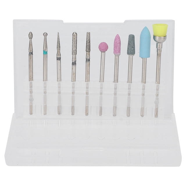 Cabezal de pulido de uñas, 10 piezas, cepillo para polvo de uñas, brocas para uñas, rendimiento inigualable
