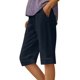 thumbnail image 2 of Puntoco Pantalones cortos casuales para mujer Pantalones cortos de verano y lino de color liso con bolsillos y cintura elástica de color liso para mujer, 2 of 4