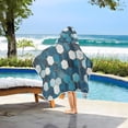 thumbnail image 3 of Yayeee Kids Hooded Towel with Hand Pockets Beach Soft Absorbent Bath Wrap 50 x 23.5 inch, Dark Blue Hexagon Patterns, 3 of 5