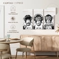 thumbnail image 5 of Elephant Stock Cool Monkeys Wall Art - Horizontal Multi Panel Canvas - Living Room Wall Decor - Animal Multi Panel - White And Black Decor - 33" x 20", 5 of 7