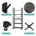 thumbnail image 4 of Dextrus 5-Tier Industrial Ladder Freestanding Bookcase with Open Storage Shelves, Gray & Black, 4 of 10