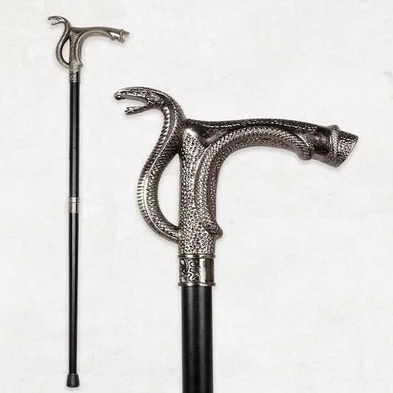 Vintage Solid Antique Royal Cobra Handle Wooden Walking Stick Handmade Cane Classic Elegance Unisex Adult Gift