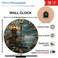 thumbnail image 3 of Vintage Nautical Wall Clock with Lighthouse Design 10-Inch Silent Wooden Wall Clock, Battery Operated (AA Batteries Not Included), Artistic Home Decor, 3 of 7