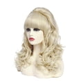 thumbnail image 2 of Disfraz de peluca Rugelyss, larga y ondulada, rubia con flequillo para mujer de los 80, 2 of 9