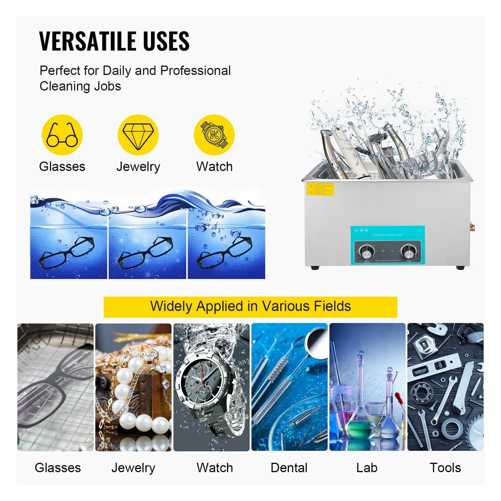 Electric Knob Ultrasonic Cleaner 2L 3L 6L 10L 15L 22L 30L Portable Washing Machine Lave-Dishes Ultrasound Home Appliance ,Strong Cleaning