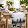 thumbnail image 3 of Black Deer Table Runner, Mountain Forest Animal Trees Nature Scenery Kitchen Table Runners Dress Scarves for Table Decorations Party/Restaurant/Indoor Outdoor Use, 13x90in, 3 of 9