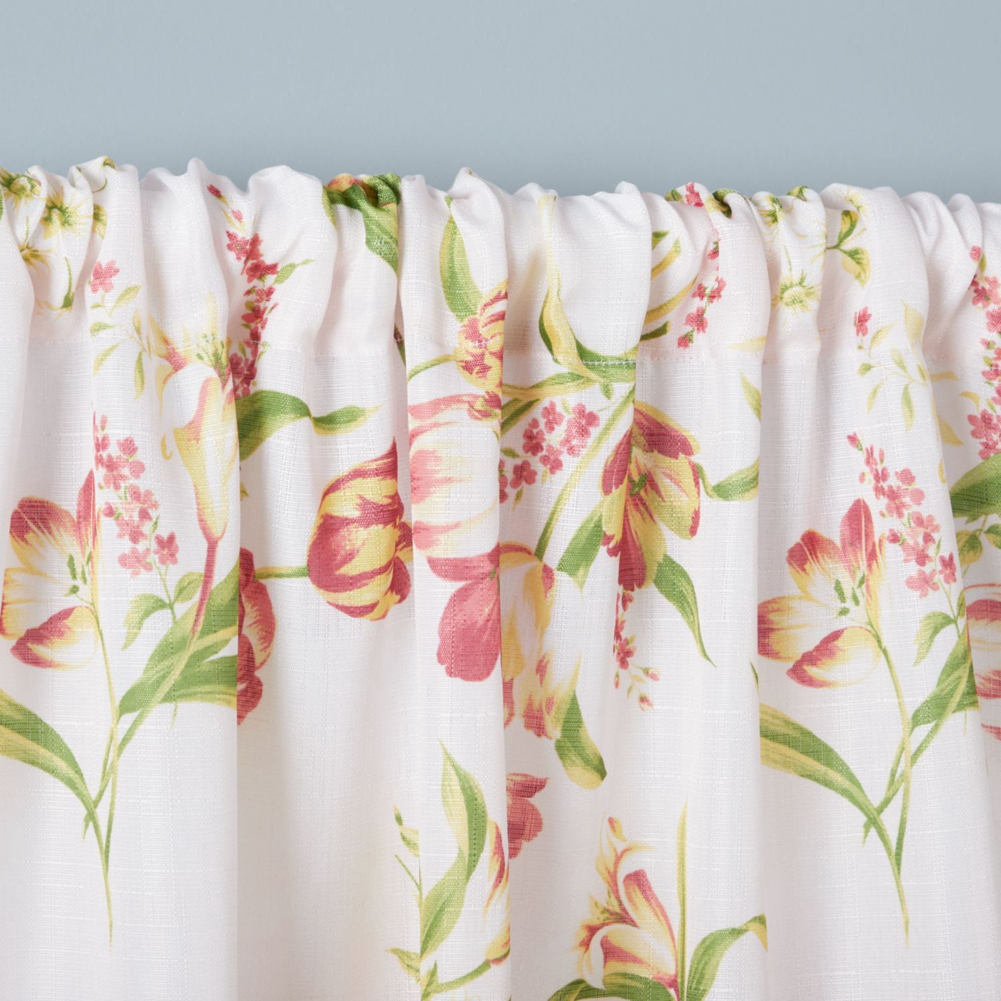 Estate View™ Printemps Light Filtering Rod Pocket Curtain Panel Pair, 38"x84", Red