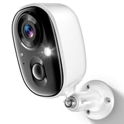 2K Wireless Outdoor Security Camera, Battery Powered, Color Night Vision, Waterproof WiFi Camera with Motion Detection, 2-Way Audio, Alarm, Storage for Home & Pets
