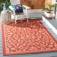 thumbnail image 2 of Safavieh Courtyard Nanda Botanical Indoor/Outdoor Area Rug, Red/Natural, 4' x 5'7", 2 of 14