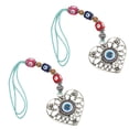 thumbnail image 3 of Adorno colgante para coche con mal de ojo, colgante de corazón y decoración de mal de ojo para bolso de coche (2 unidades), 3 of 10