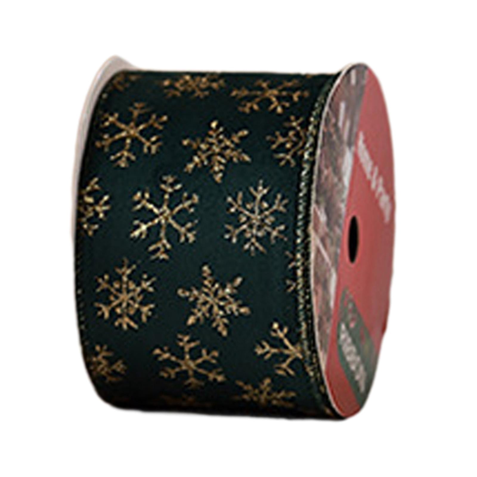 Sharprepublic Christmas Ribbon Decorative Ribbon for Handmade Crafts Gift Wrapping Bouquet Green B