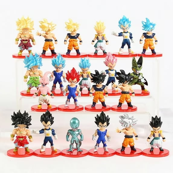 Anime Character Action Figure Set – 21 Piece Collection, Mini Figures with Display Stands, Detailed Design for Play or Display