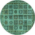 thumbnail image 1 of Ahgly Company Machine Washable Indoor Round Persian Turquoise Blue Traditional Area Rugs, 6' Round, 1 of 4