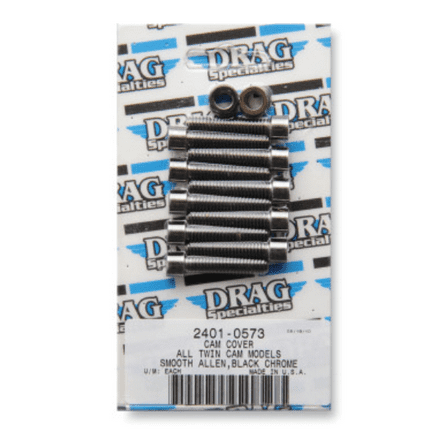 Drag Specialties 2401-0573 Cam Cover Black Chrome Socket-Head Bolt Set - Smooth