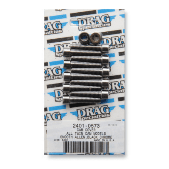 Drag Specialties 2401-0573 Cam Cover Black Chrome Socket-Head Bolt Set - Smooth