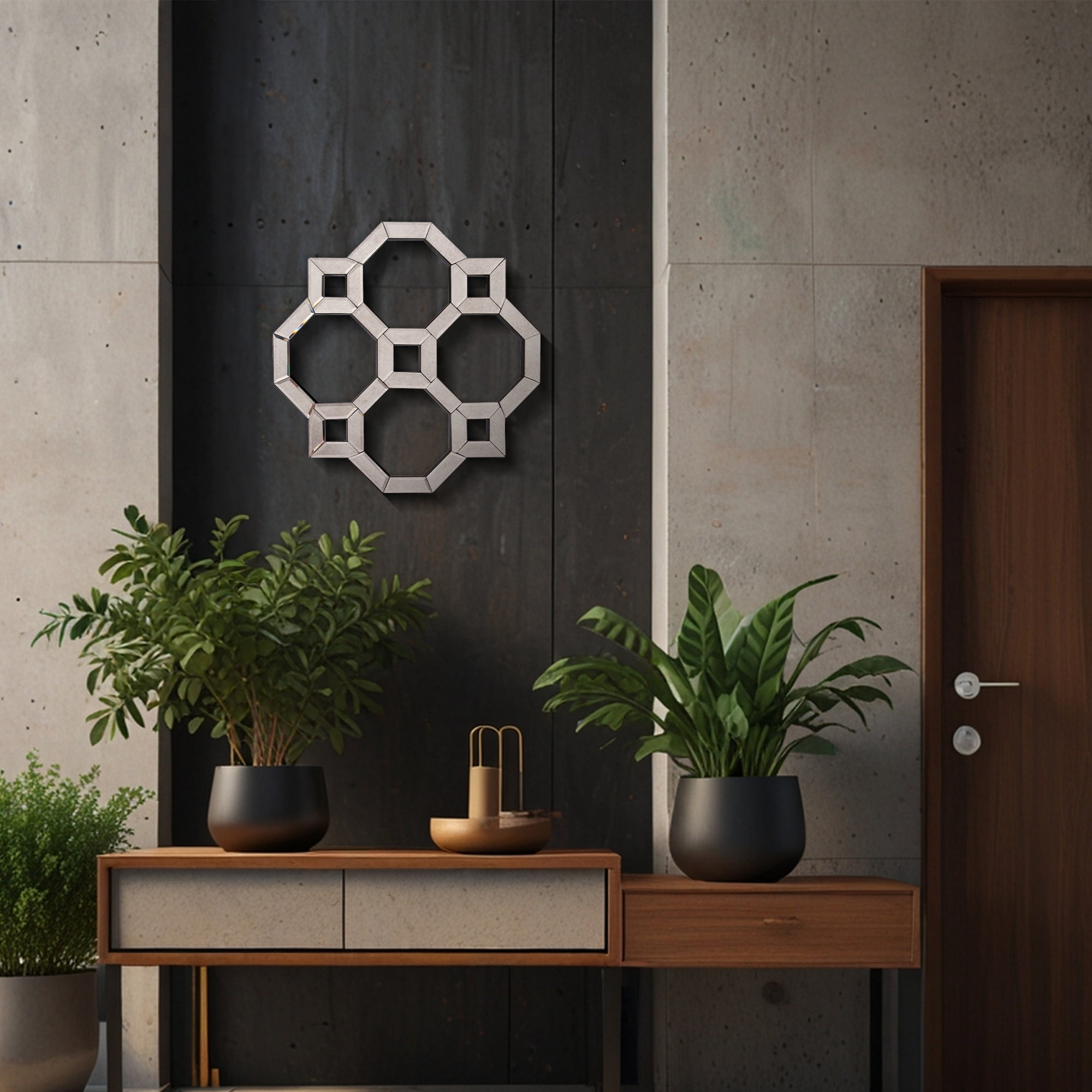 Tyler Dillon Geometrical Patterned Wall and Accent Mirror 20.5"H x 20.5"W