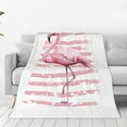 thumbnail image 4 of Cauagu Flamingo Pattern Flannel Bed Blankets,Fleece Blanket Comfortable Air Conditioning Blanket for Sofa Bed Travel Couch & Living Room -50"x40", 4 of 8